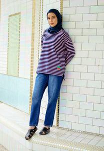 Breezy Stripe T-Shirt (Purple Blue)