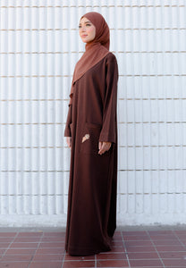 Preorder Yumna Shirt Caftan (Dark Choco Nursing Friendly)
