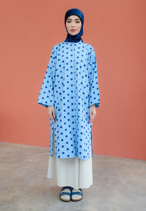 Ibna Printed Tunic (Polka Blue)