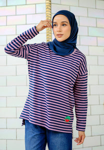 Breezy Stripe T-Shirt (Purple Blue)