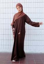 Load image into Gallery viewer, Preorder Yumna Shirt Caftan (Dark Choco Nursing Friendly)