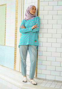 Breezy Stripe T-Shirt (Purple Green)