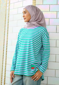 Breezy Stripe T-Shirt (Purple Green)