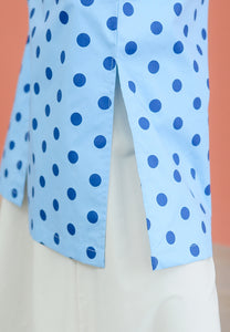 Ibna Printed Tunic (Polka Blue)