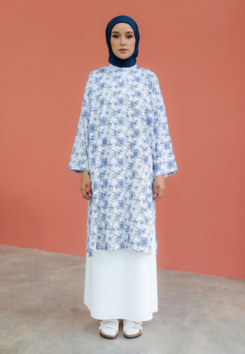 Ibna Printed Tunic (Blue White)
