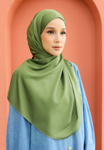 Load image into Gallery viewer, Bayu Halfmoon Satin Shawl (Olive Green)