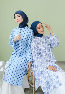 Ibna Printed Tunic (Blue White)