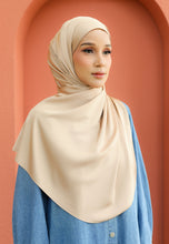 Load image into Gallery viewer, Bayu Halfmoon Satin Shawl (Brownish Gold)
