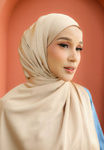 Load image into Gallery viewer, Bayu Halfmoon Satin Shawl (Brownish Gold)