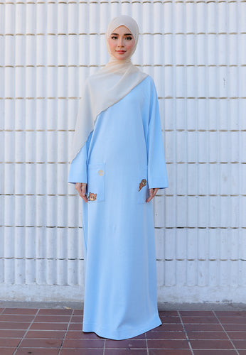 Yumna Shirt Caftan (Baby Blue)