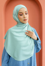 Load image into Gallery viewer, Bayu Halfmoon Satin Shawl (Mint Green)
