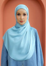 Load image into Gallery viewer, Bayu Halfmoon Satin Shawl (Dusty Blue)