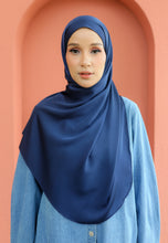 Load image into Gallery viewer, Bayu Halfmoon Satin Shawl (Navy Blue)