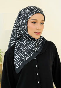 Rylaa Square Hijab (Doodle Black)