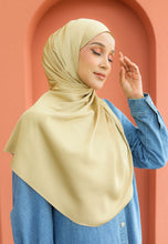 Load image into Gallery viewer, Bayu Halfmoon Satin Shawl (Greenish Gold)