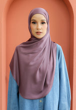 Load image into Gallery viewer, Bayu Halfmoon Satin Shawl (Plum Purple)