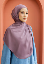 Load image into Gallery viewer, Bayu Halfmoon Satin Shawl (Plum Purple)