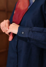 Load image into Gallery viewer, Erum Linen Top (Midnight Blue)