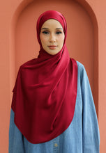 Load image into Gallery viewer, Bayu Halfmoon Satin Shawl (Maroon)