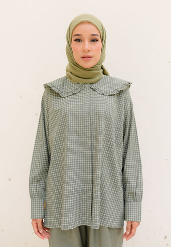 Myra Checkered Top (Sage Green)