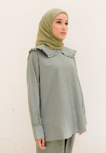 Myra Checkered Top (Sage Green)