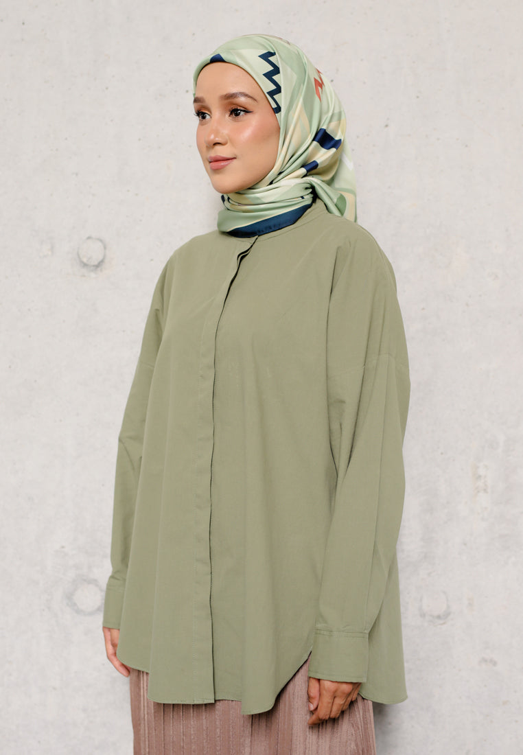 Zayna Plain Top (Olive Green) – QAYSAA