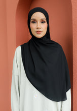 Load image into Gallery viewer, Teduh Halfmoon Chiffon Shawl (Black)
