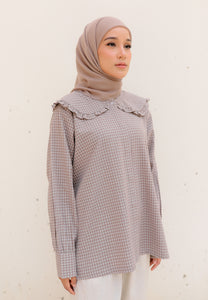 Myra Checkered Top (Taupe)