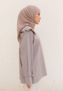 Myra Checkered Top (Taupe)