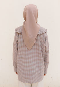 Myra Checkered Top (Taupe)