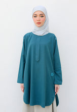 Load image into Gallery viewer, Mahdia Linen Top (Teal Blue)