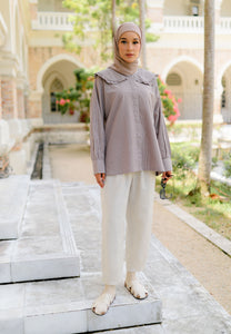 Myra Checkered Top (Taupe)