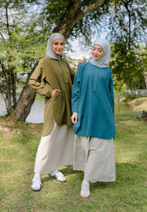 Mahdia Linen Top (Olive Green)