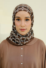 Load image into Gallery viewer, Rylaa Square Hijab (Mosaic Dark Choco)
