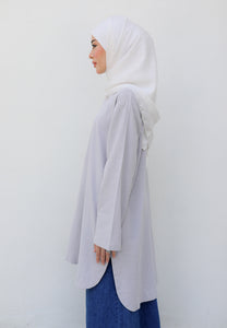 Mahdia Linen Top (Soft Grey)
