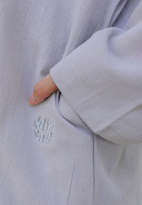 Mahdia Linen Top (Soft Grey)