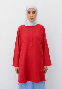 Mahdia Linen Top (Red)