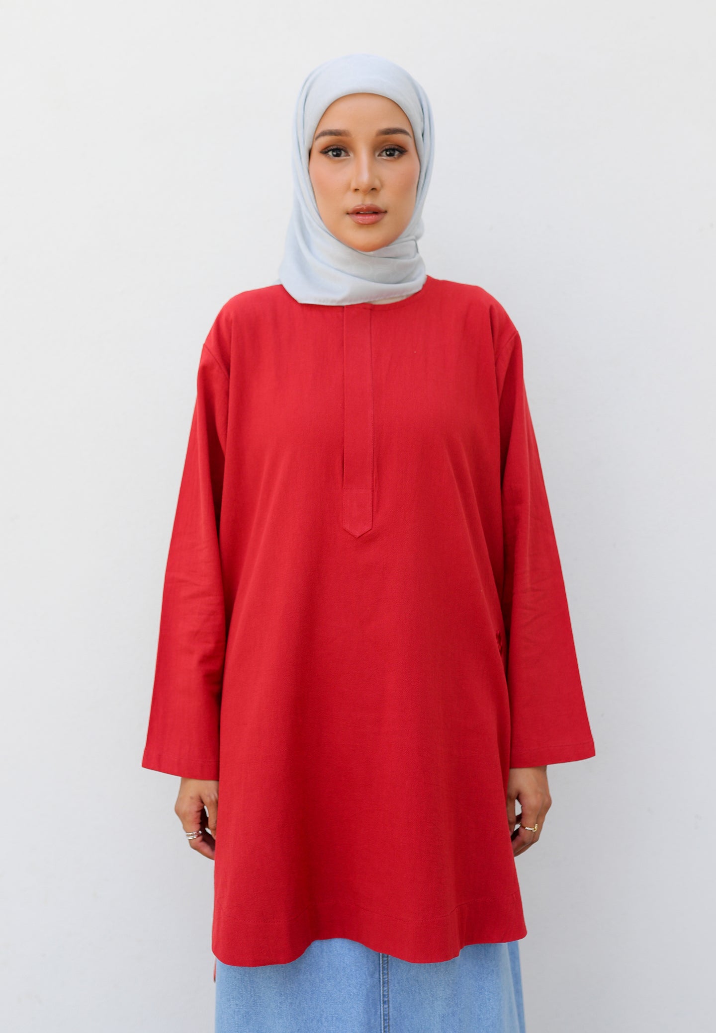 Mahdia Linen Top (Red)