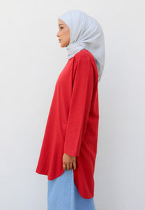 Mahdia Linen Top (Red)