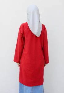 Mahdia Linen Top (Red)