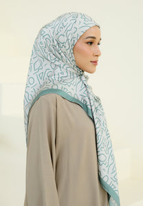 Rylaa Square Hijab (Doodle Mint Green)