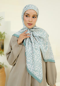 Rylaa Square Hijab (Doodle Mint Green)
