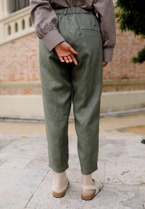 Luna Linen Pants (Olive Green)