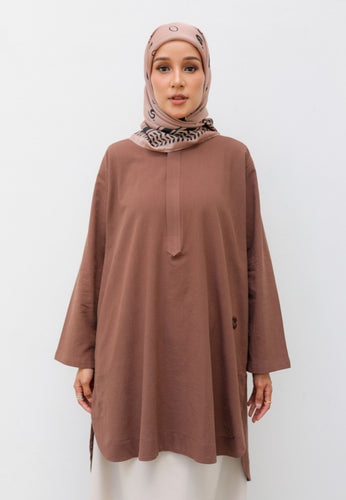 Mahdia Linen Top (Walnut)