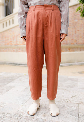 Luna Linen Pants (Brick Brown)