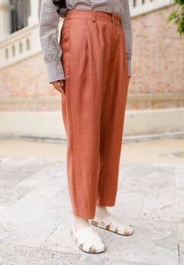 Luna Linen Pants (Brick Brown)