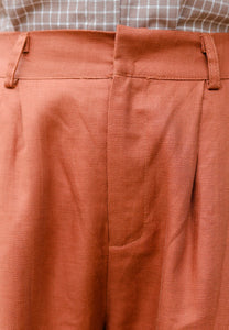 Luna Linen Pants (Brick Brown)