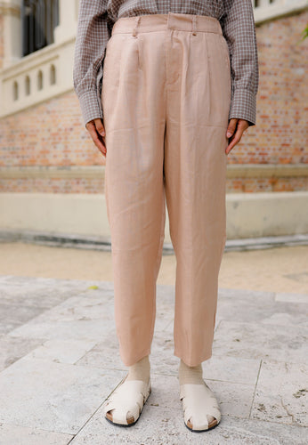 Luna Linen Pants (Brown)