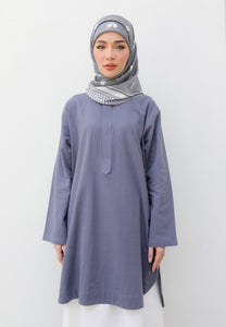 Mahdia Linen Top (Blue Grey)