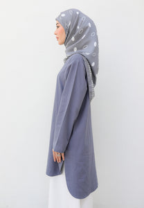 Mahdia Linen Top (Blue Grey)